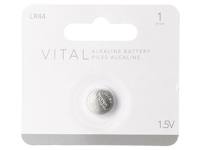 Pile bouton alcaline de 1,5 V LR44 de Vital - emballage de 1
