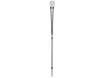 VITAL 3.5mm Headphone Y-Adapter Cable - Black & Silver