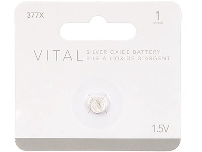 Pile bouton à l’oxyde d’argent de 1,5 V 377 de Vital - emballage de 1