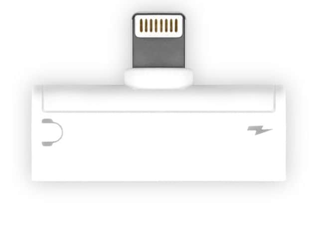 Aluratek Lightning + 3.5 mm Adapter for iPhone & iPad - White