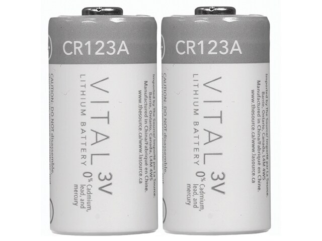 Pile au lithium CR123A pour Bell Maison intelligente de VITAL - paquet de 2 