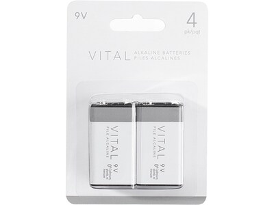 Vital 9V Alkaline Battery - 4-Pack @ 96 cents (online stock w/ free ship to store)