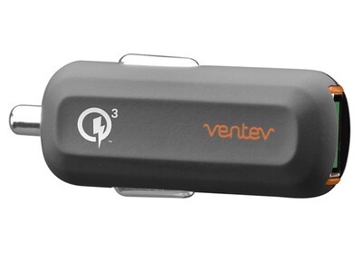 Chargeur pour la voiture 3.0 USB-C avec câble de 3 pi Qualcomm de Ventev - noir