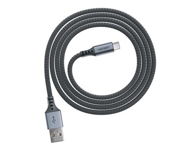 Ventev 1.2m (4') USB-C™-to-USB Braided Charge & Sync Cable - Grey