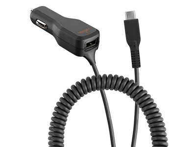 Chargeur de voiture Ventev USB-C 4A avec USB supplémentaire - Noir