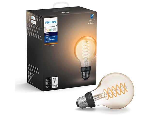 Ampoule intelligente à filament blanc G25 Hue de Philips