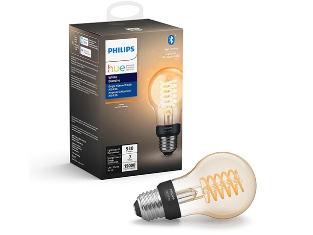 Ampoule intelligente à filament blanc A19 Hue de Philips