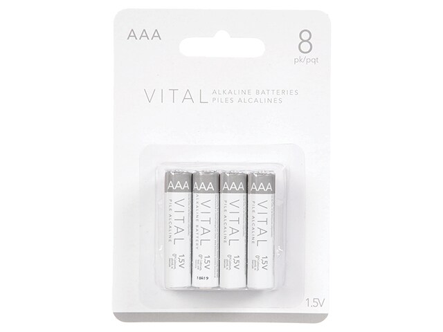 Pile alcaline AAA de Vital - emballage de 8
