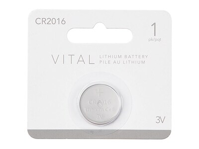 Pile bouton au lithium de 3 V CR2016H d'Vital - emballage de 1