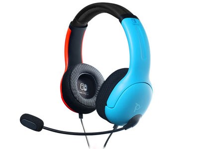 PDP LVL40 Stereo Wired Over-Ear Gaming Headset With Mic for Nintendo Switch/OLED/Lite - Blue & Red