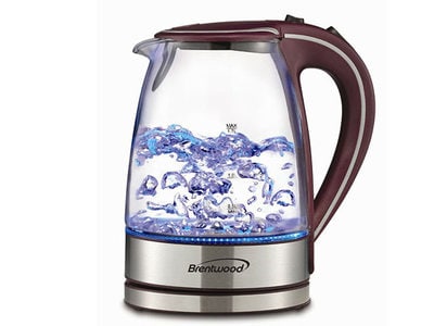 Brentwood KT1900PU 1.7L Cordless Glass Electric Kettle - Purple