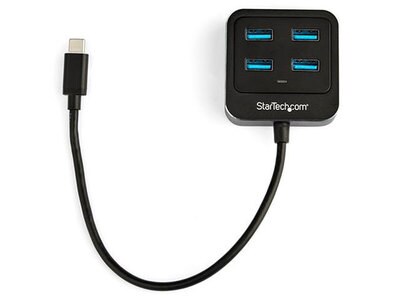 Startech 4-Port USB Hub with USB-C Connector - Black