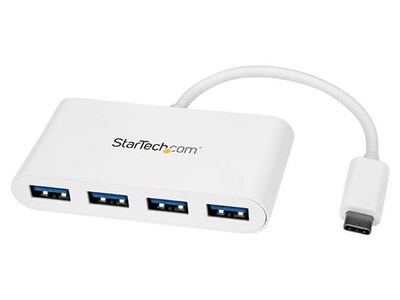 Startech 4 Ports USB Hub with USB-C Connector - White