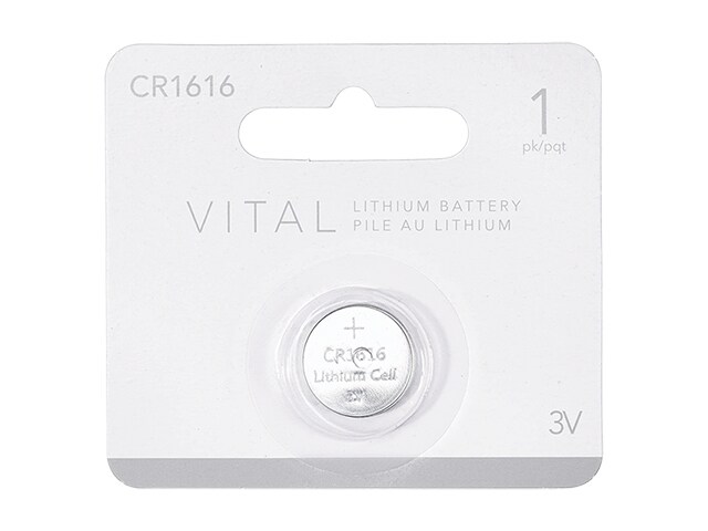 Pile bouton au lithium de 3 V CR1616 de VITAL - emballage de 1
