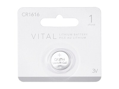 Pile bouton au lithium de 3 V CR1616 de VITAL - emballage de 1