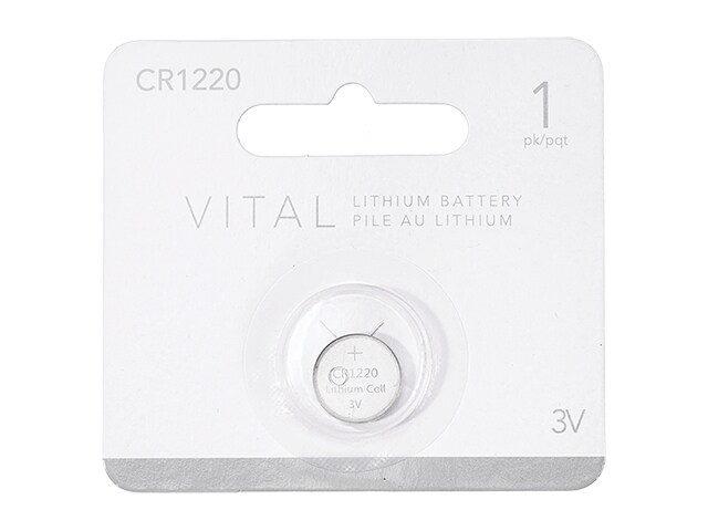 Pile bouton au lithium de 3 V CR1220 de VITAL - emballage de 1