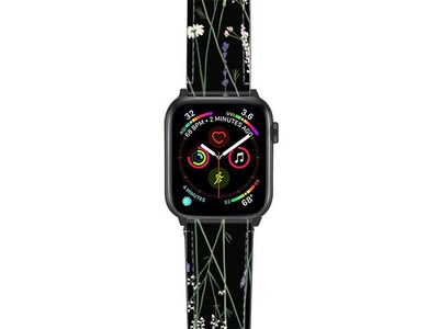 Bracelet en cuir Saffiano Gigi Garden Noir de Casetify pour montre Apple Watch de 42/44 mm
