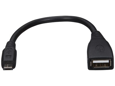 Câble micro USB mâle vers A femelle avec fonction OTG de VITAL - Noir