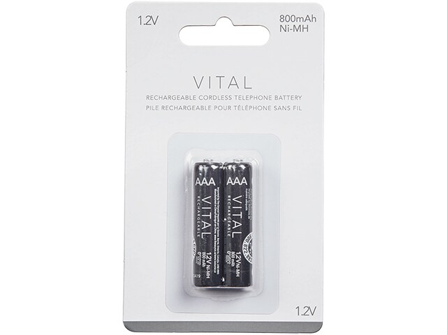 VITAL Paquet de 2 piles rechargeables VITAL pour téléphones sans fil  Panasonic