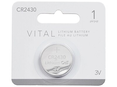 Pile bouton au lithium de 3 V CR2430 de VITAL - emballage de 1
