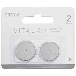 Pile bouton au lithium de 3 V CR2016H de VITAL - emballage de 4