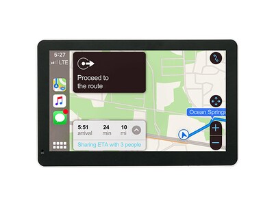 Coral Vision 7" Bluetooth® Smart Screen Device Compatible with CarPlay and Android Auto for Vehicles and Smartphones - Black