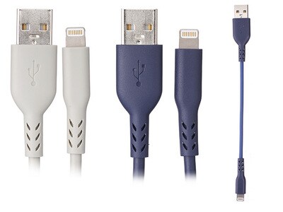 VITAL Lightning-to-USB Charge & Sync Cables - White & Blue - 3 Pack
