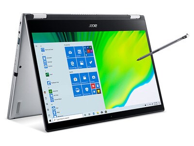 Ordinateur portable à écran tactile 2-en-1 14 po Spin SP314-54N-30TM d’Acer avec processeur i3-1005G1 d’Intel®, disque SSD de 256 Go, MEV de 8 Go et Windows 10 famille - argent - Boîte ouverte