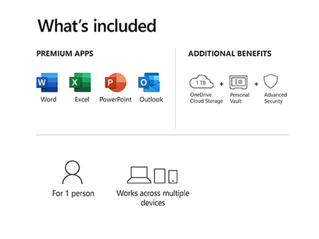 Microsoft 365 Personal , Premium Office apps , 1 TB OneDrive cloud storage , 12-Month Subscription, 1 person PC/Mac Download