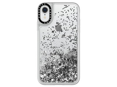Étui Glitter de Casetify pour iPhone XR - argent