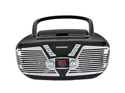 Sylvania Portable Retro CD Boombox with AM/FM Radio - Black