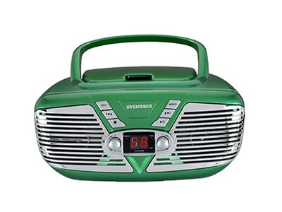 Sylvania Portable Retro CD Boombox with AM/FM Radio - Green