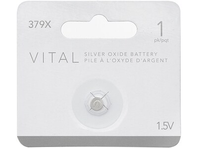 Pile bouton à l’oxyde d’argent de 1,5 V 379 Vital - emballage de 1