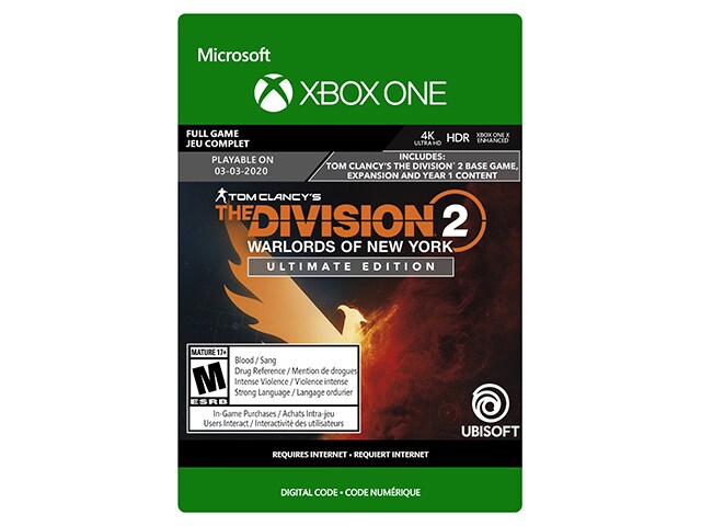 Tom Clancy's The Division 2: Warlords of New York Ultimate Edition (Code Electronique) pour Xbox One