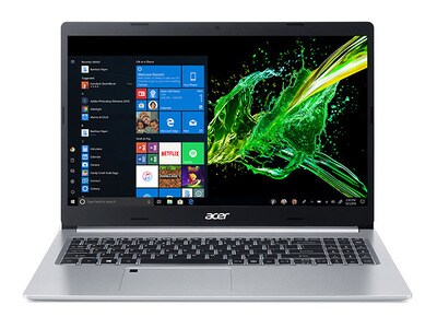 Ordinateur portable 15,6 po Aspire A515-54-76FM d’Acer avec processeur i7-10510U d’Intel®, disque SSD de 512 Go, MEV de 12 Go + mémoire Optane de 32 Go et Windows 10 famille – argent pur