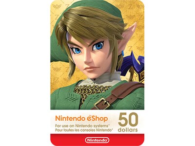 Carte Nintendo eShop pour Nintendo Switch, Wii U et 3DS - 50 $