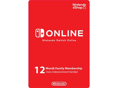 Nintendo Switch Online - 12-Month Family Membership (Code Electronique)