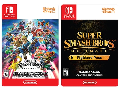 Super Smash Bros Ultimate and Super Smash Bros Ultimate Fighters Pass Bundle (Code Electronique) pour Nintendo Switch