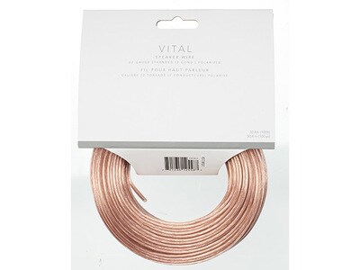 VITAL 22-Gauge Stranded Speaker Wire 30m (100’) - Clear