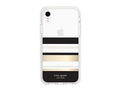 Étui defensive de Kate Spade pour iPhone XR - Park Stripe