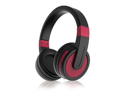 Sylvania Full-Sized Over-Ear Wireless Bluetooth® Stereo Headphones with Microphone - Red