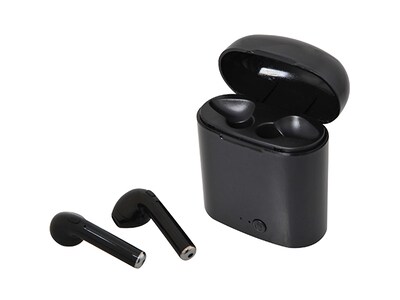 Écouteurs Bluetooth sans fil True Sylvania avec étui de chargement - noir
