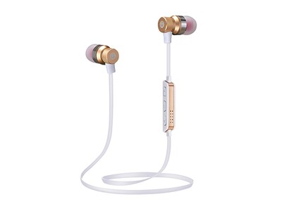 Écouteurs-boutons sport Bluetooth® sans fil avec microphone de M - blanc