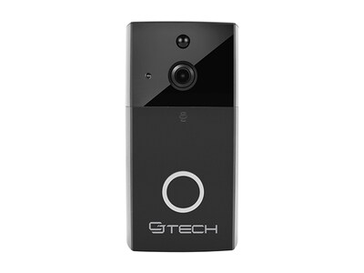 Sonnette vidéo Wi-Fi de 720p avec audio bidirectionnel et carte mémoire de 8 Go par CJ Tech - noir