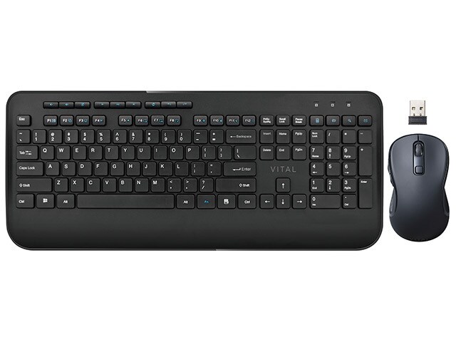 VITAL 2.4GHz Wireless Keyboard & Mouse - Black
