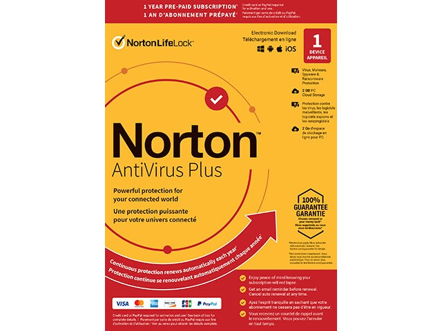 Antivirus Plus de Norton - 1 appareil - Abonnement de 12 mois avec le renouvellement automatique