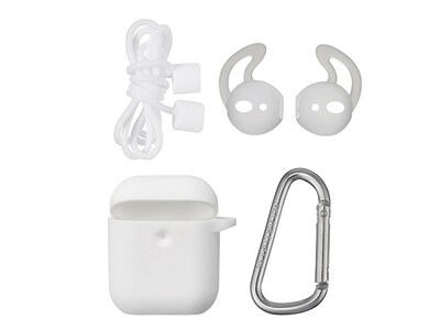 Ensemble de protection en silicone pour Airpods d’Apple - blanc