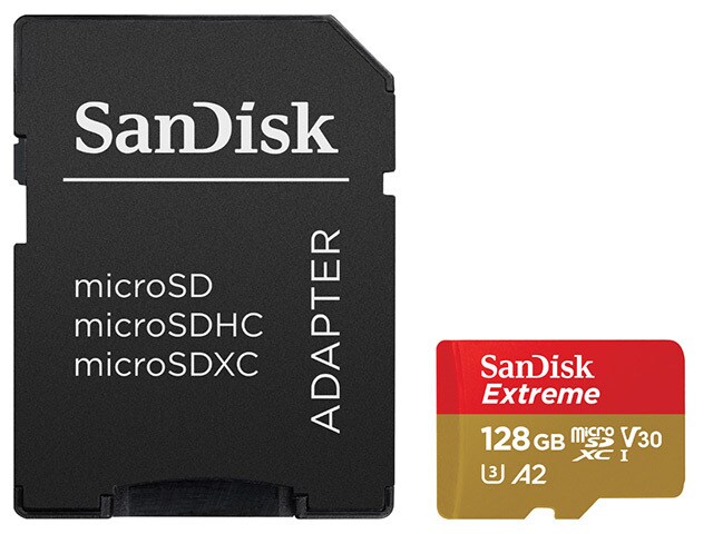 Carte SanDisk Extreme® microSDXC™ UHS-I, 128 Go avec performance A2