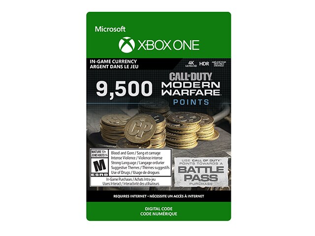 Call of Duty: Modern Warfare Points - 9,500 (Code Electronique) pour Xbox One