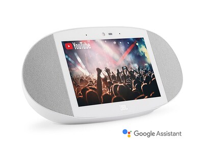 JBL LINK VIEW - Haut-parleur à commande vocale avec écran intelligent de 8" et l'Assistant Google - Blanc